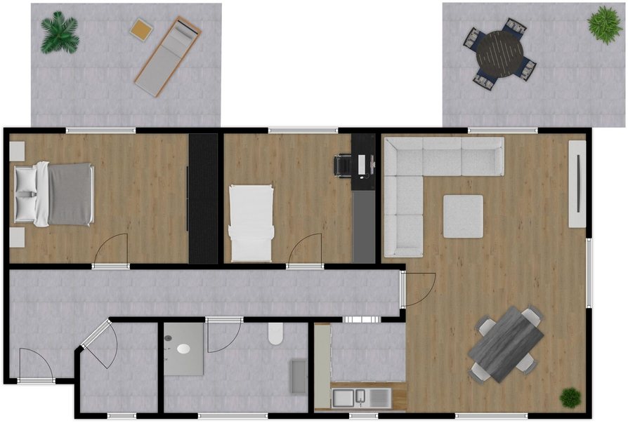Moderne und helle 3-Zimmer-Penthousewohnung mit zwei Dachterrassen und Garage